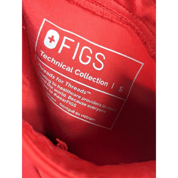 FIGS Technical Collection Scrub Pants Medical Cargo Pocket Stretch Red Small - Picture 6 of 8